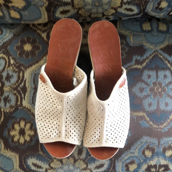 LIKE NEW Summer Wedges in Natural Stone Color - Picture 7 of 16